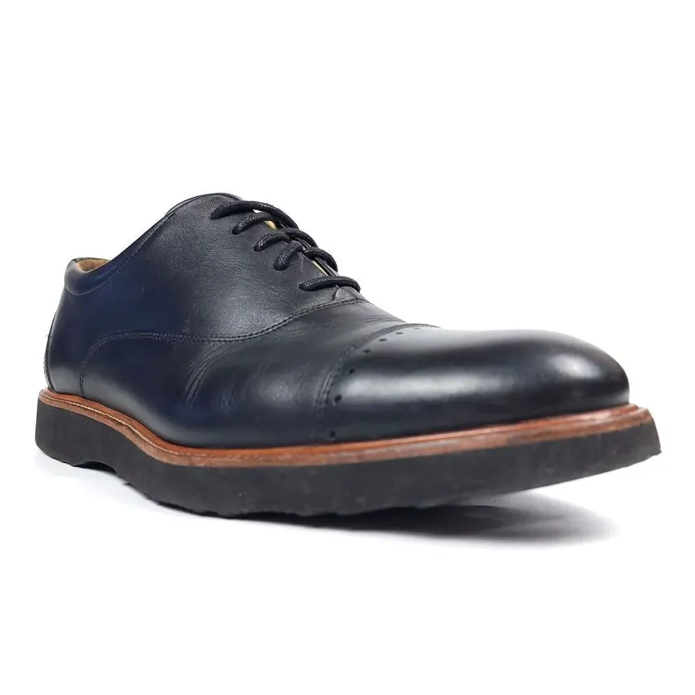 SAMUEL HUBBARD Market Cap Toe Oxford Dress Shoe Old Money Quiet Luxury 11W Black